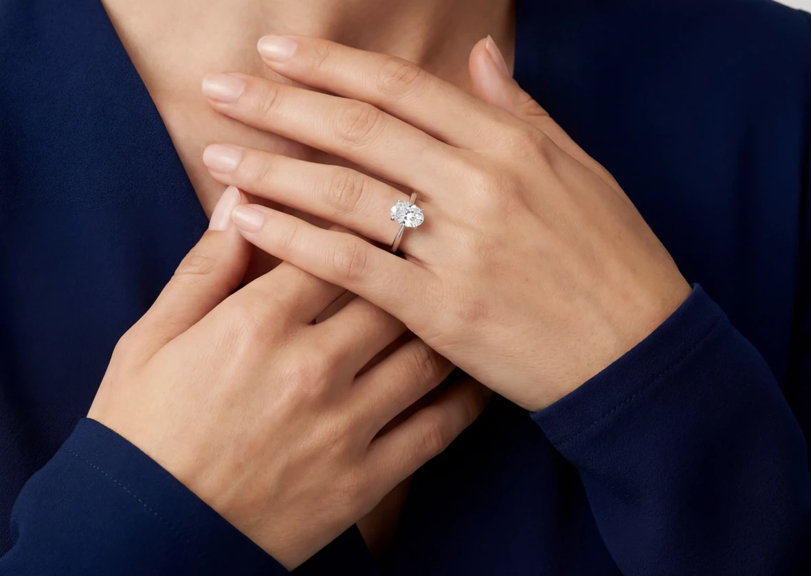 Model wearing diamond jewelry